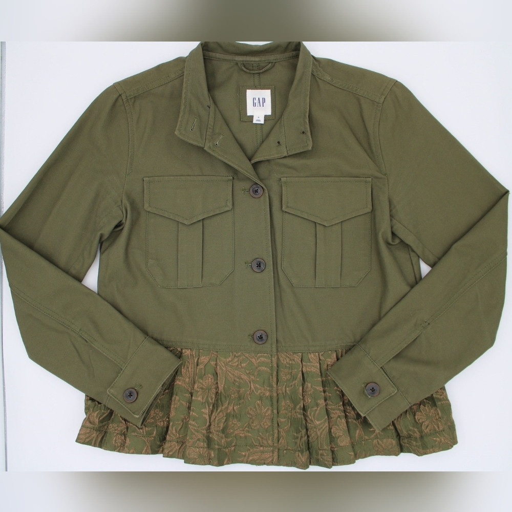 Gap Floral Hem Utility Bomber Blazer S